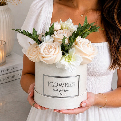 Elegant White Floral Candle Bouquet 🤍