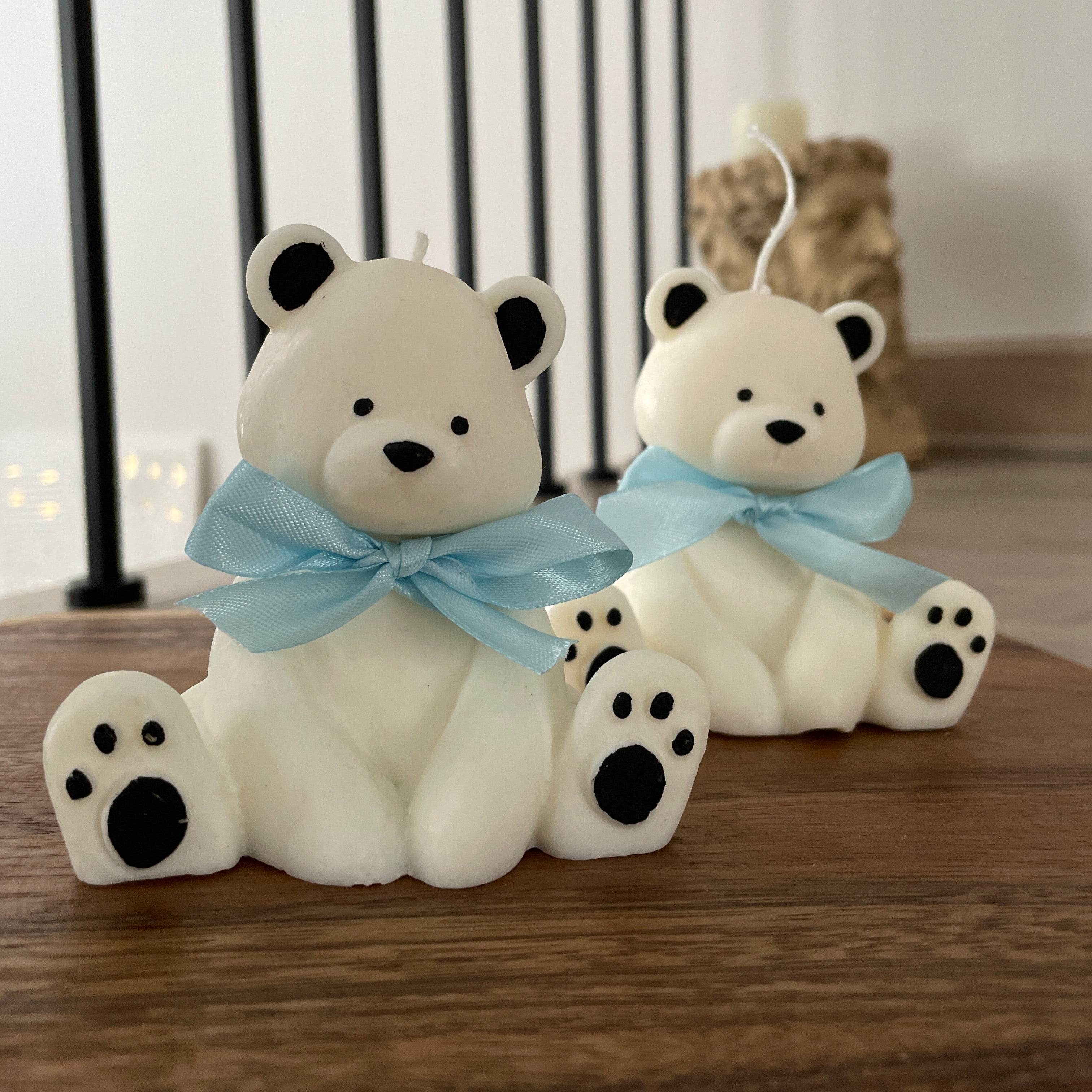 Bowtie Bear Candle – A Timeless Keepsake of Elegance & Charm - AuraLux