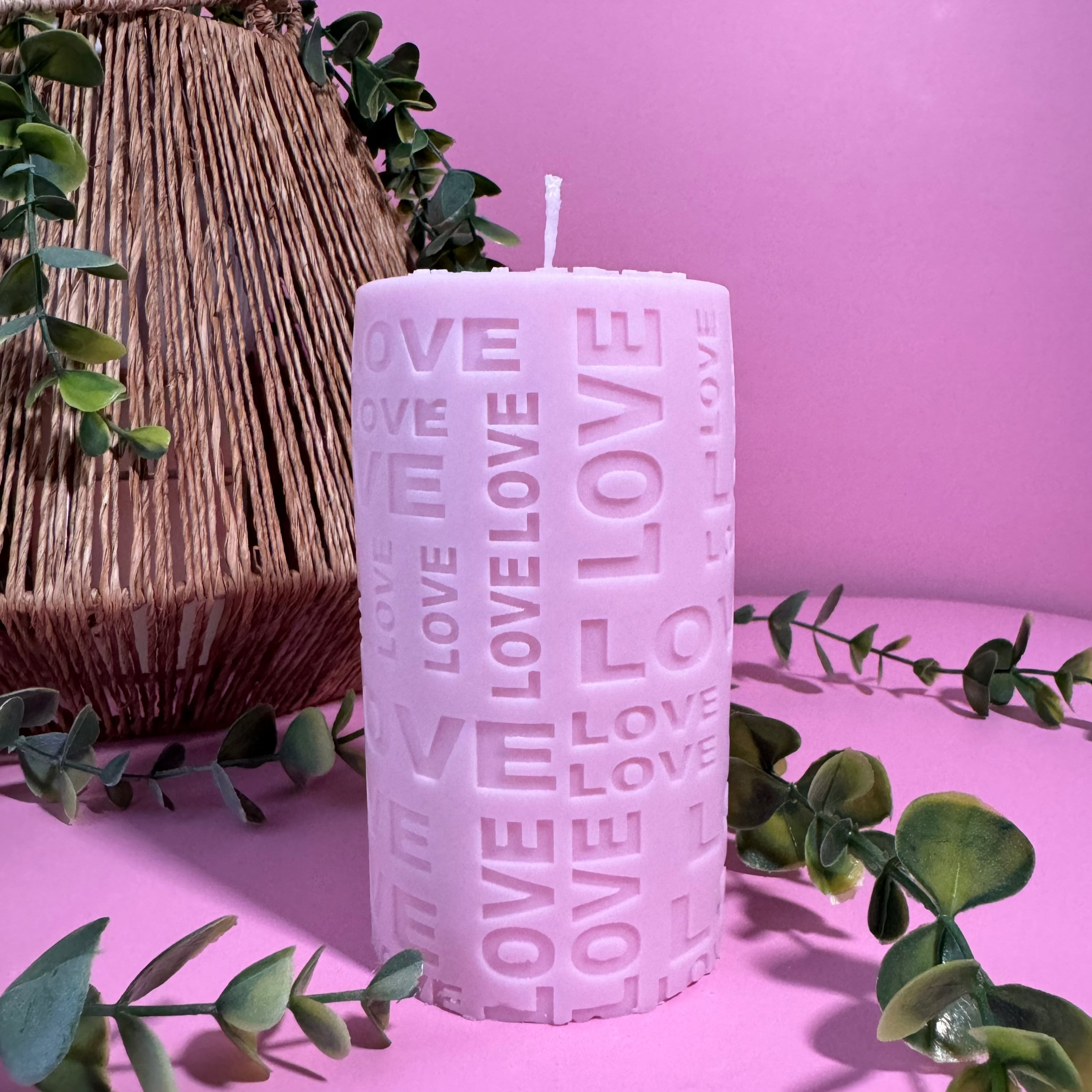 Love Goes Around – LOVE Engraved Candle - AuraLux