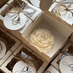 Peony Candle – Handcrafted Sculpted Rose Candle for Elegant Gifting