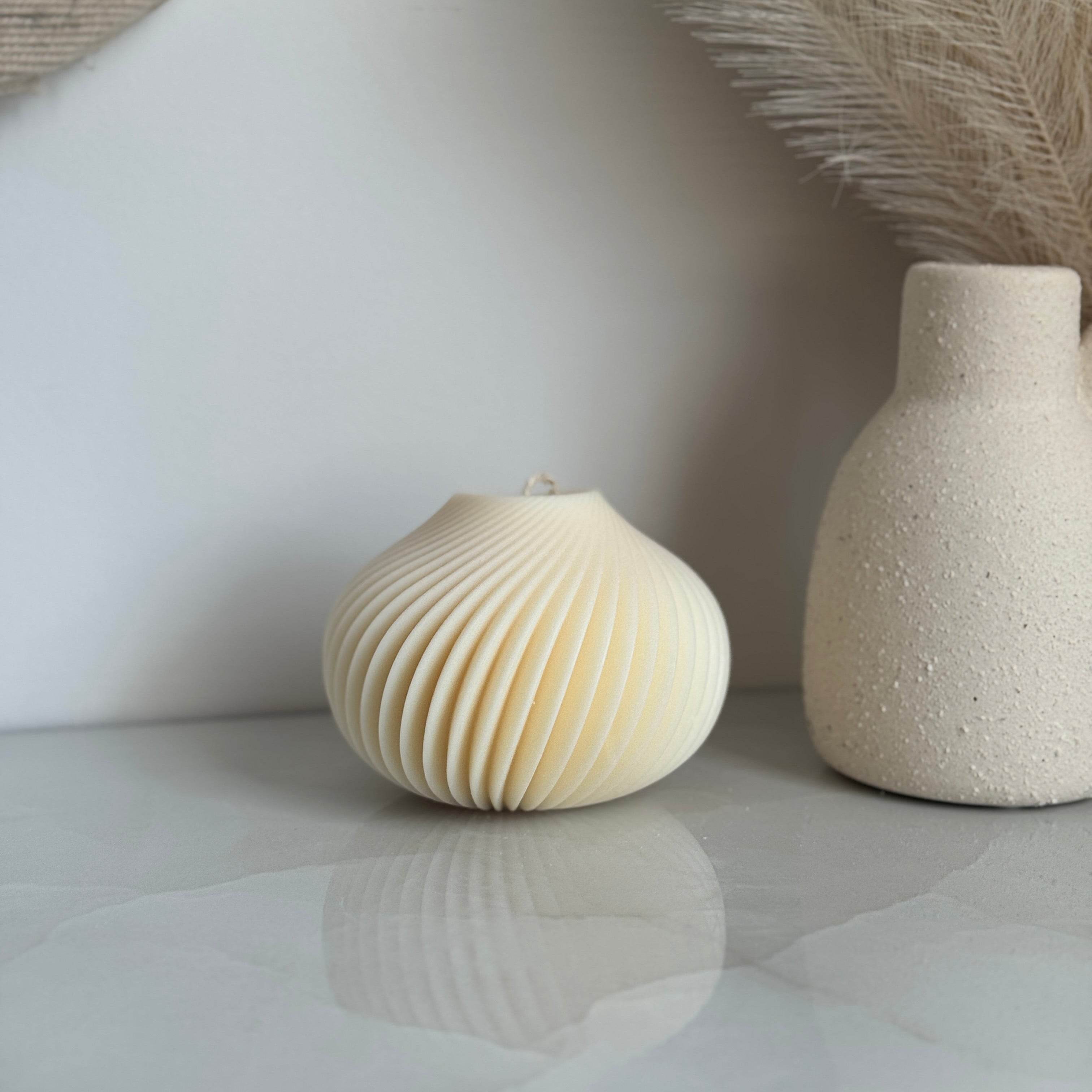 Swirl Candle – Sculpted Calm in Motion - AuraLux