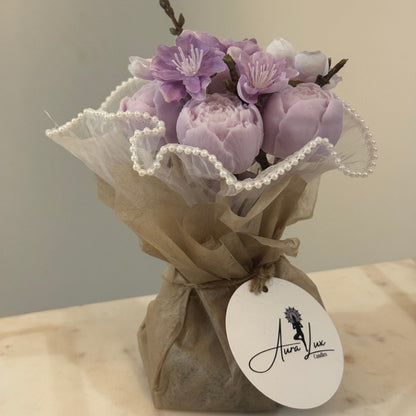 Purple Petit Bouquet – Wrapped in Soft Whispers of Elegance