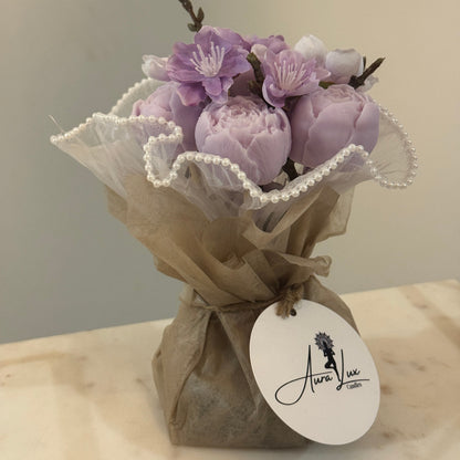 Purple Petit Bouquet – Wrapped in Soft Whispers of Elegance