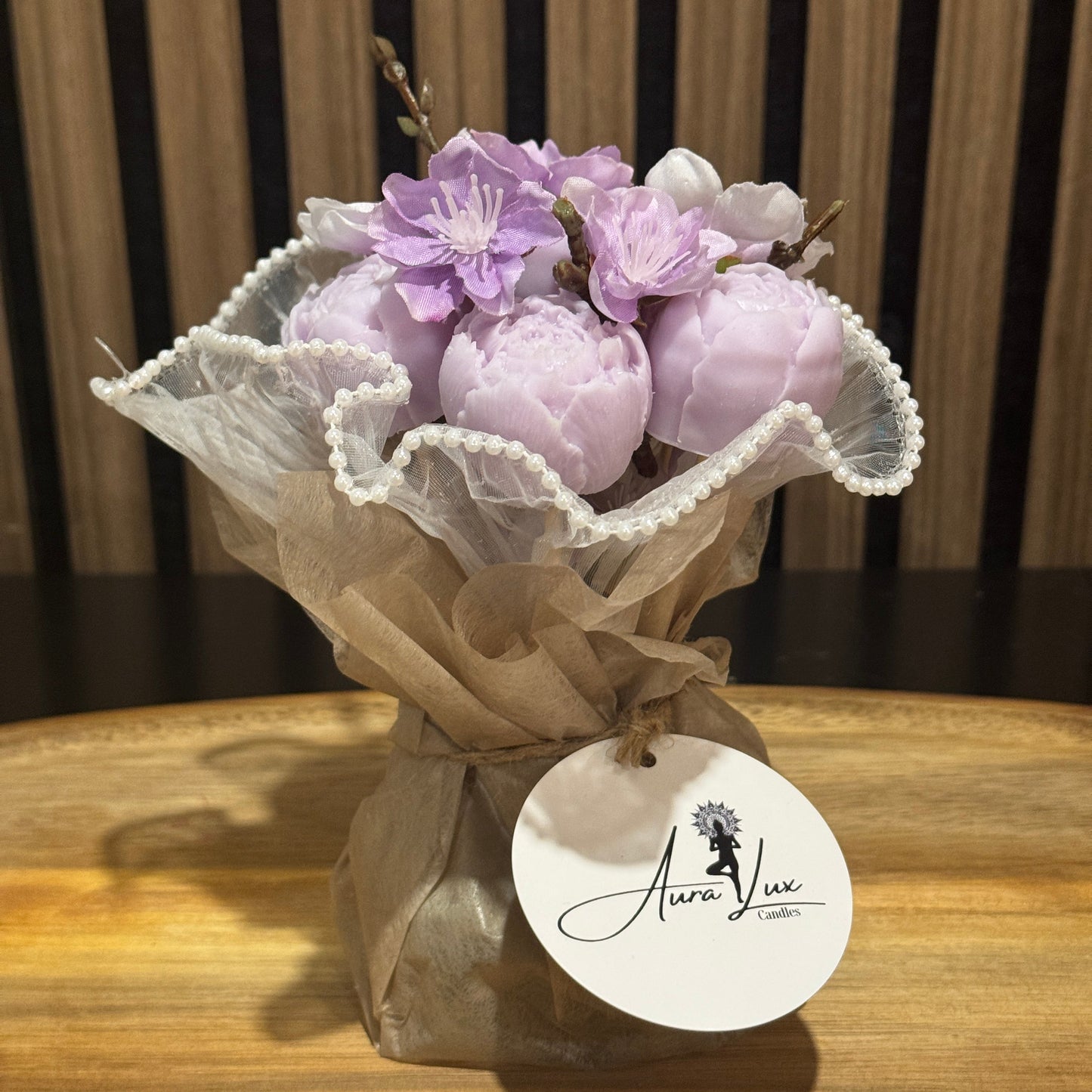 Purple Petit Bouquet – Wrapped in Soft Whispers of Elegance