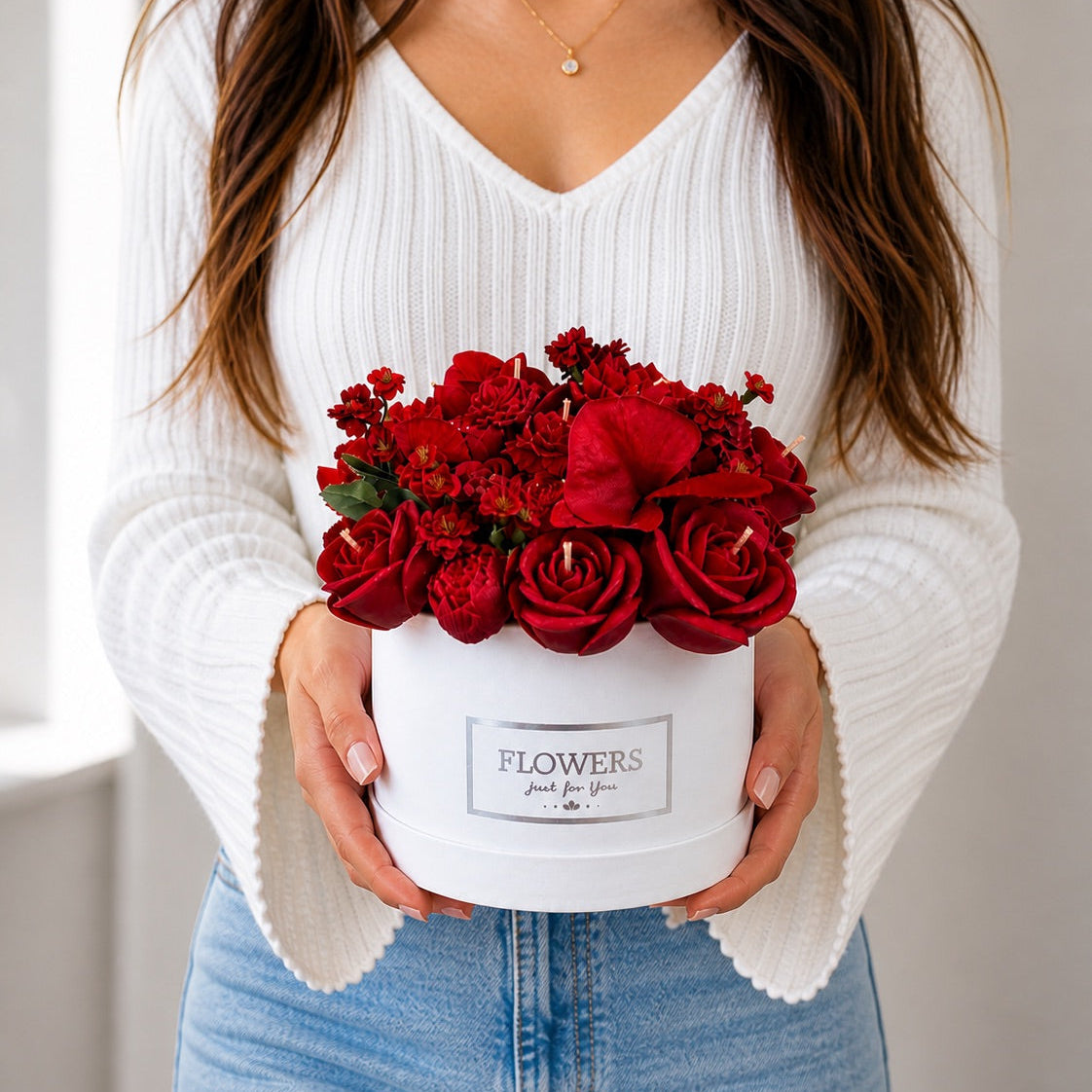 Luxury Red Floral Candle Bouquet 🌹