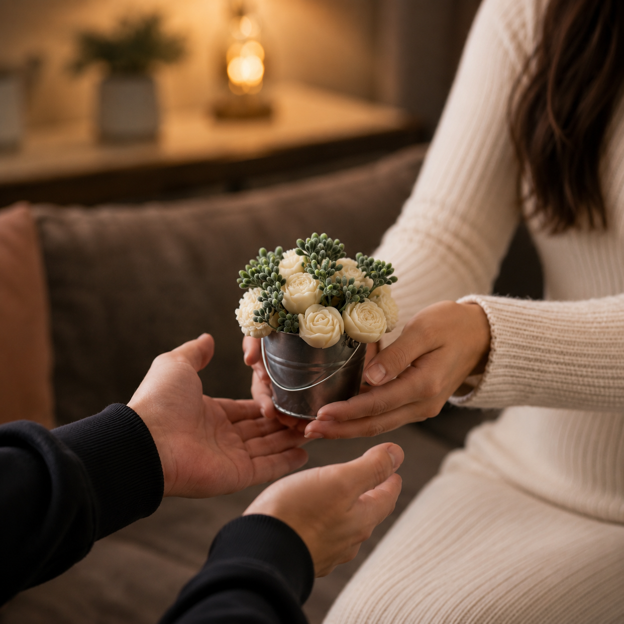 Rustic Charm Mini Floral Candle Bouquet 🌼