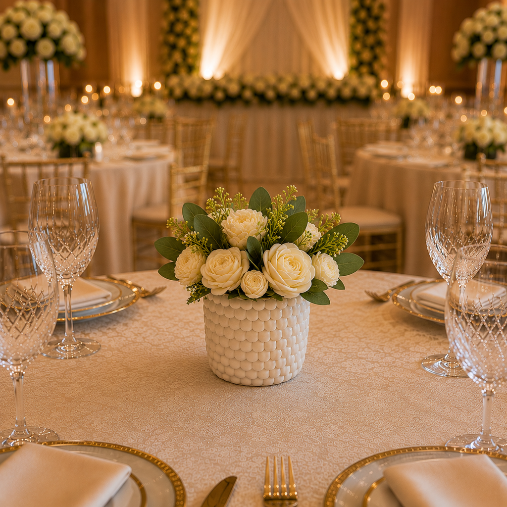 Textured Elegance White Floral Candle Bouquet 🤍