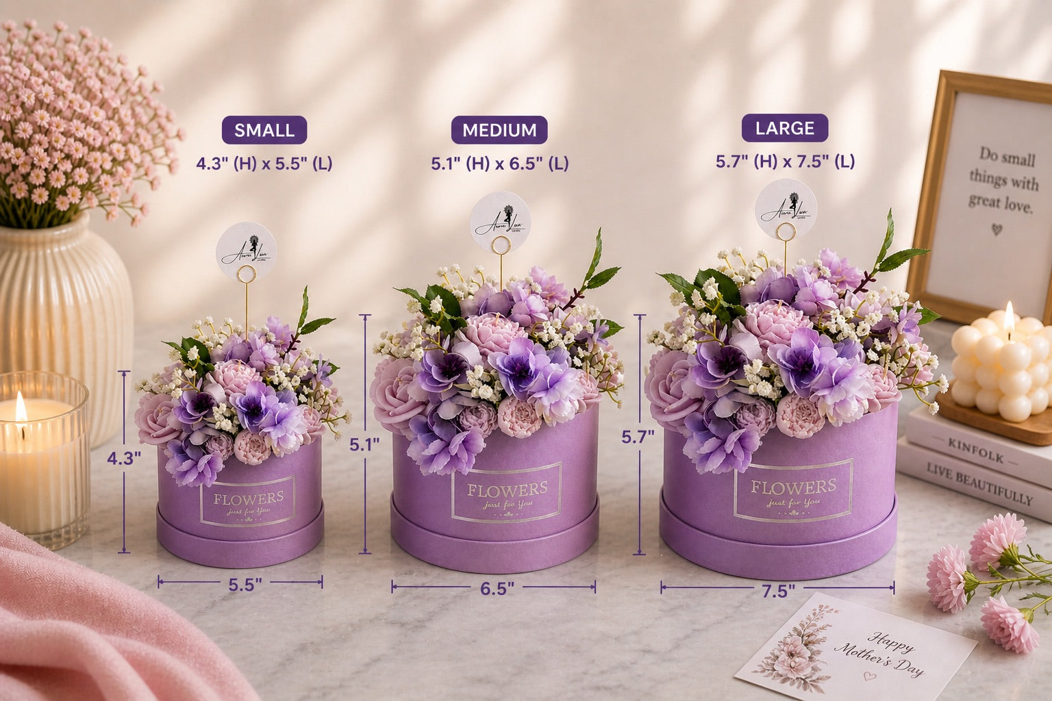 Enchanting Purple Floral Candle Bouquet 💜