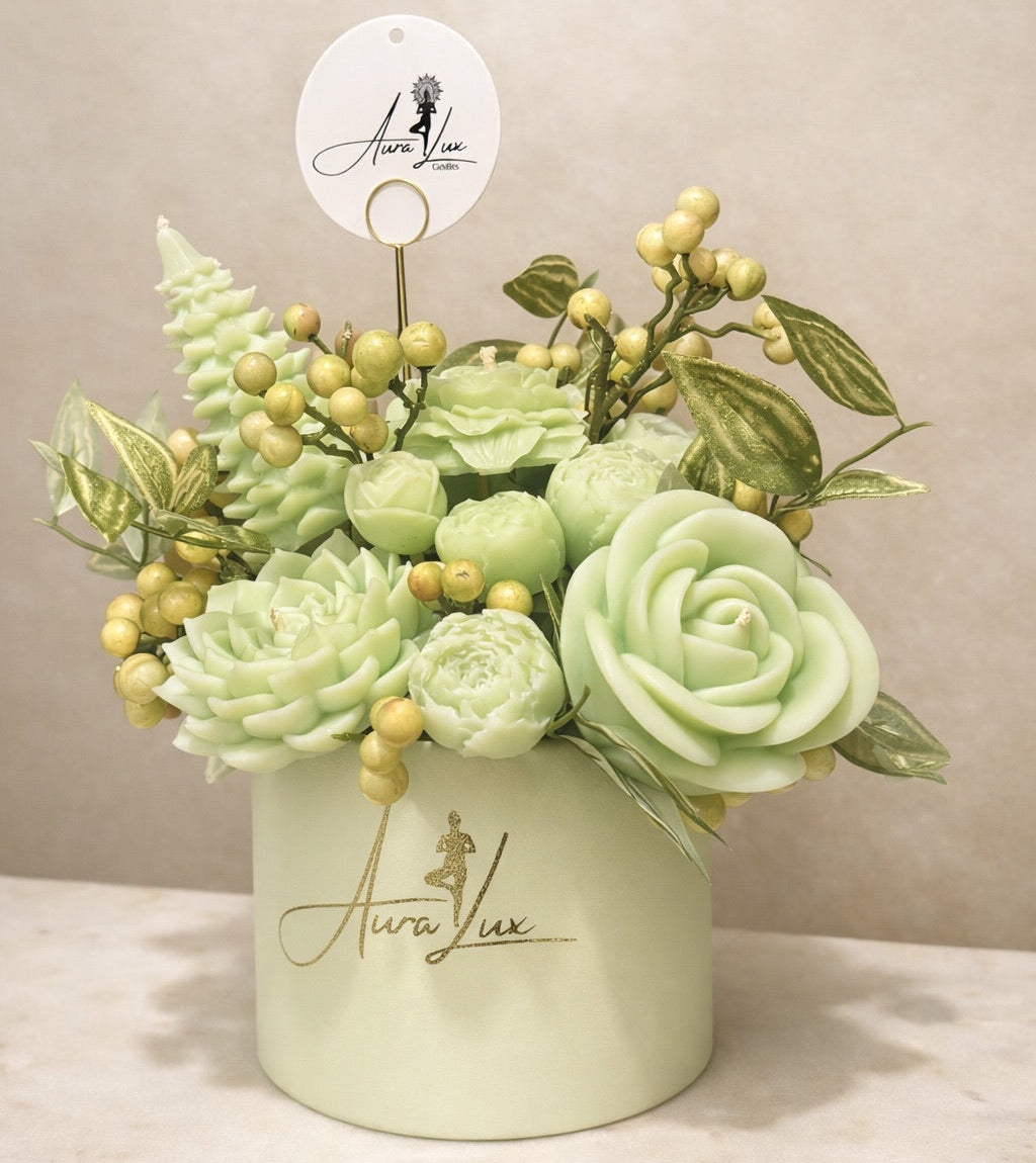 Lush Green Botanical Candle Bouquet 🌿