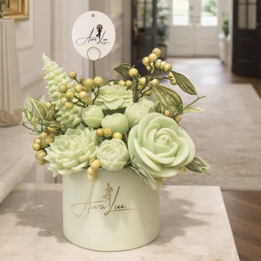 Lush Green Botanical Candle Bouquet 🌿