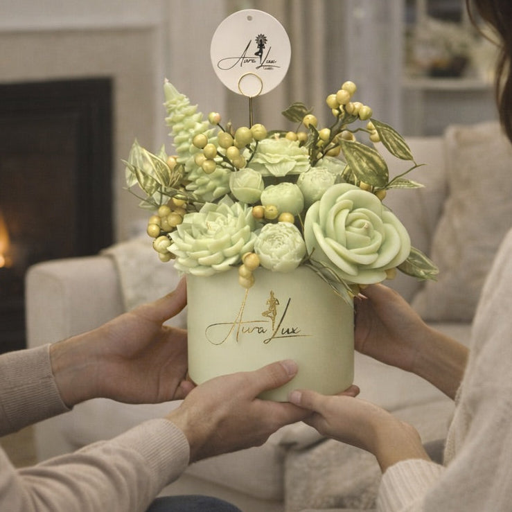 Lush Green Botanical Candle Bouquet 🌿