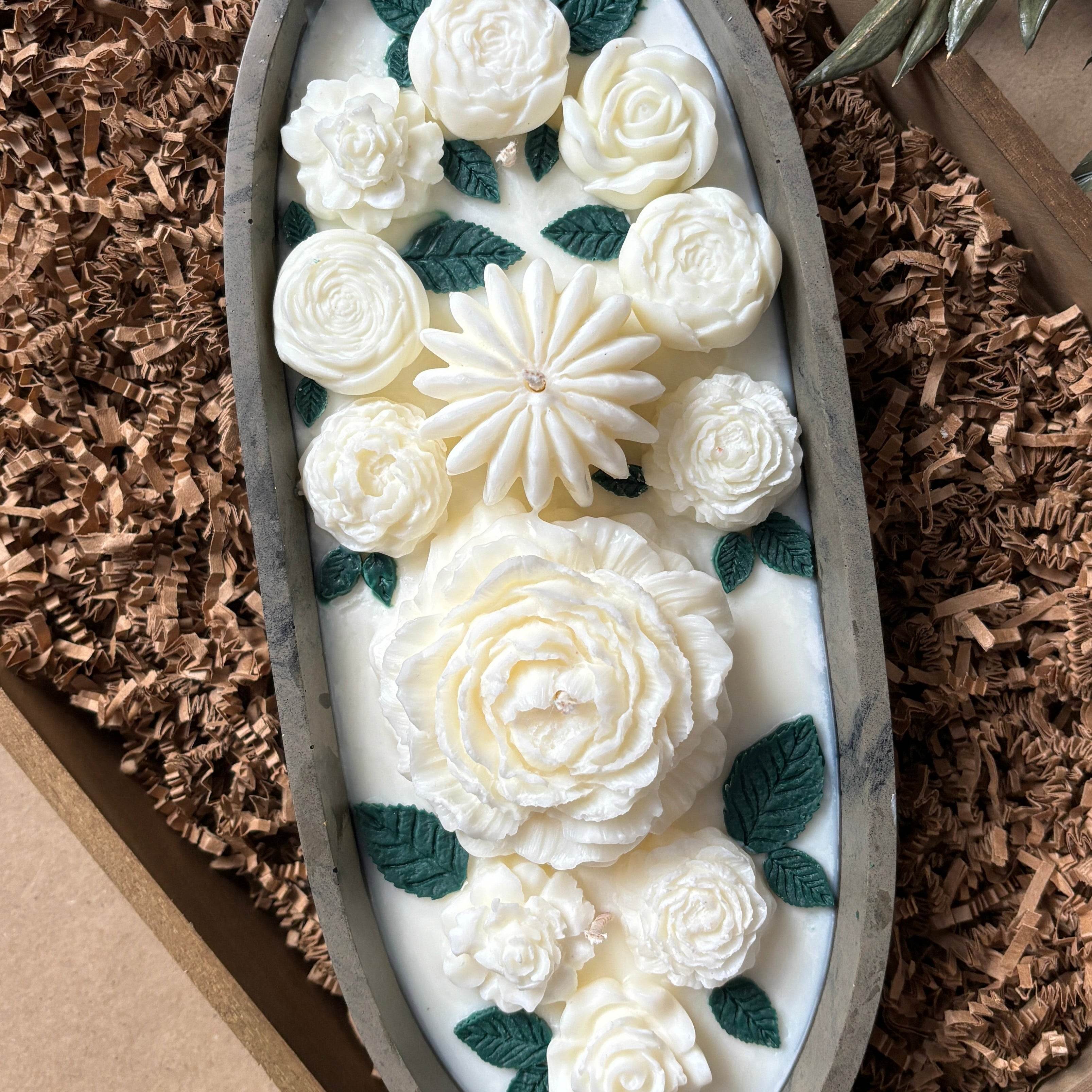 Floral Tray Candle – A Statement of Artistry & Elegance - AuraLux