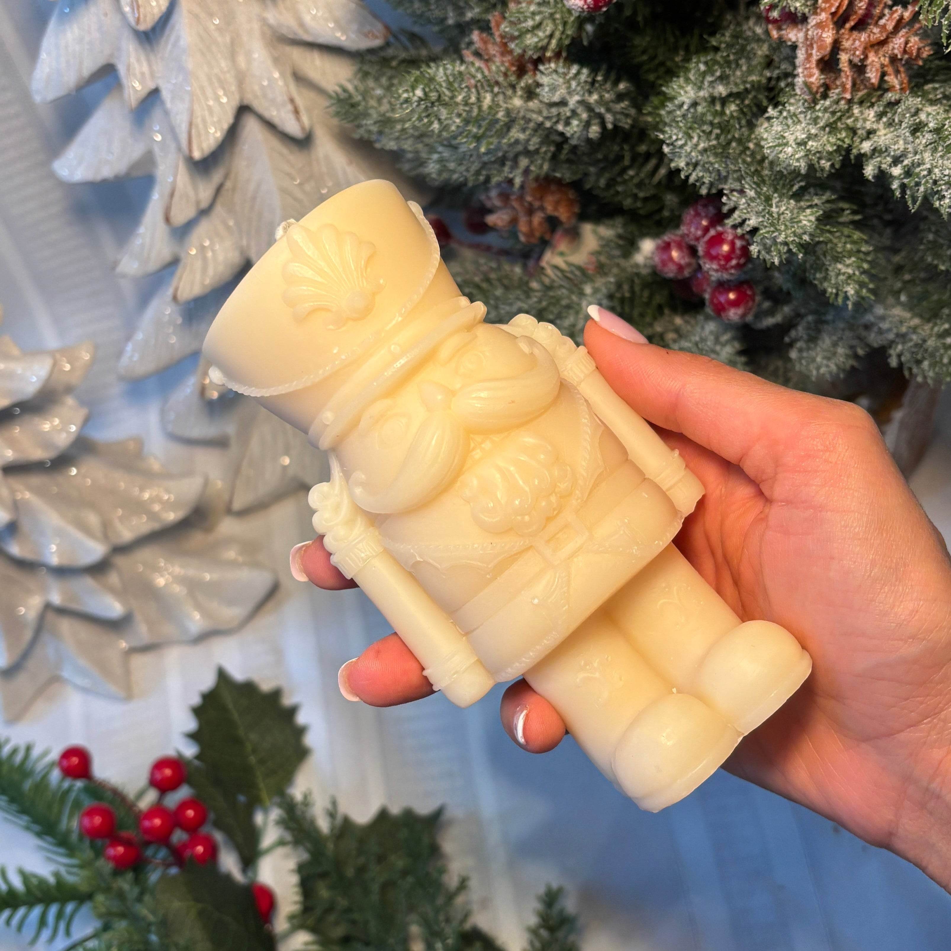Nutcracker Candle – Handcrafted Holiday Classic in Sculpted Wax - AuraLux