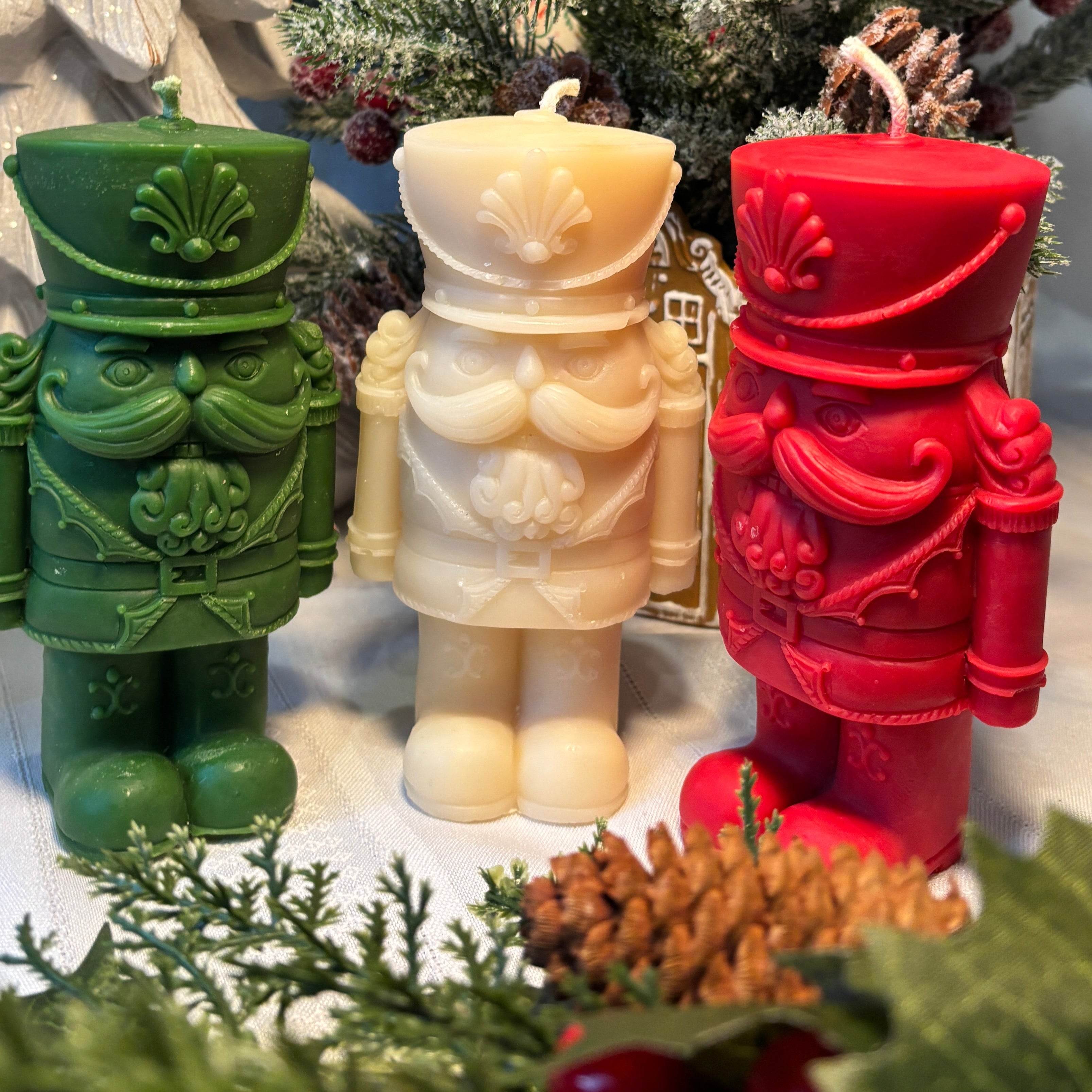 Nutcracker Candle – Handcrafted Holiday Classic in Sculpted Wax - AuraLux