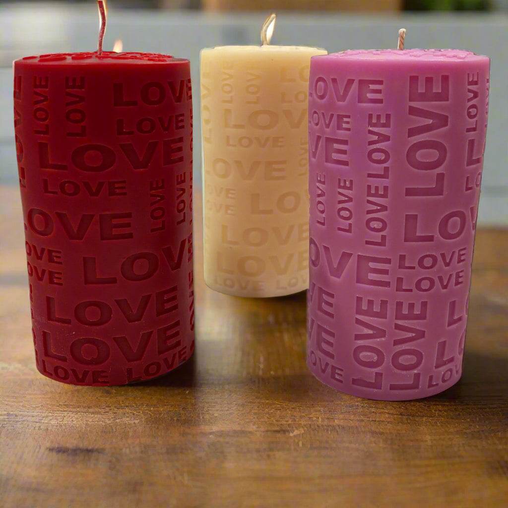 Love Goes Around – LOVE Engraved Candle - AuraLux