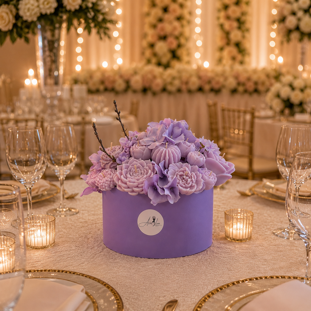 Purple Candle Bouquet – Forever Flowers That Glow 💜