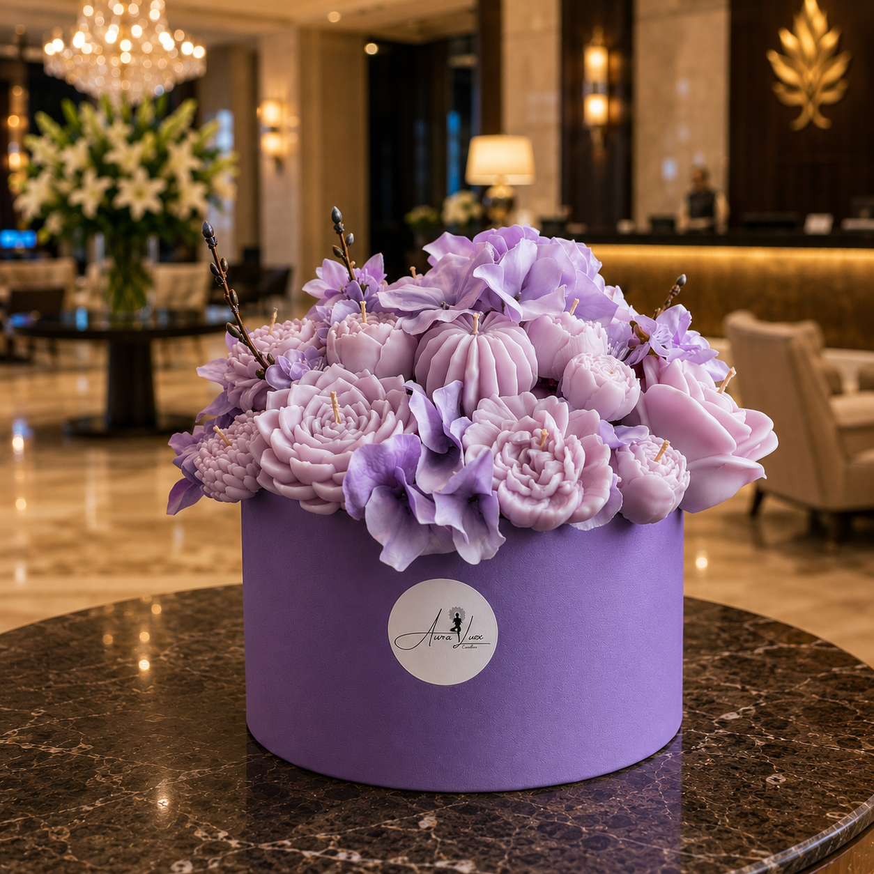 Purple Candle Bouquet – Forever Flowers That Glow 💜