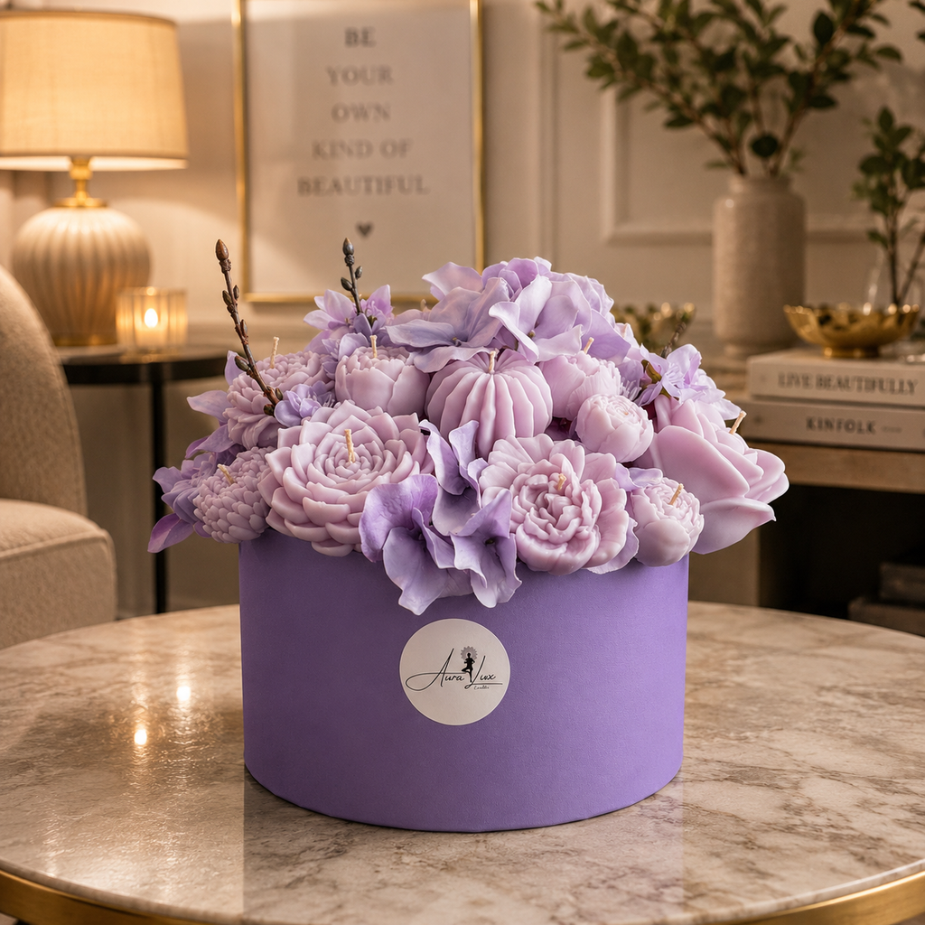 Purple Candle Bouquet – Forever Flowers That Glow 💜